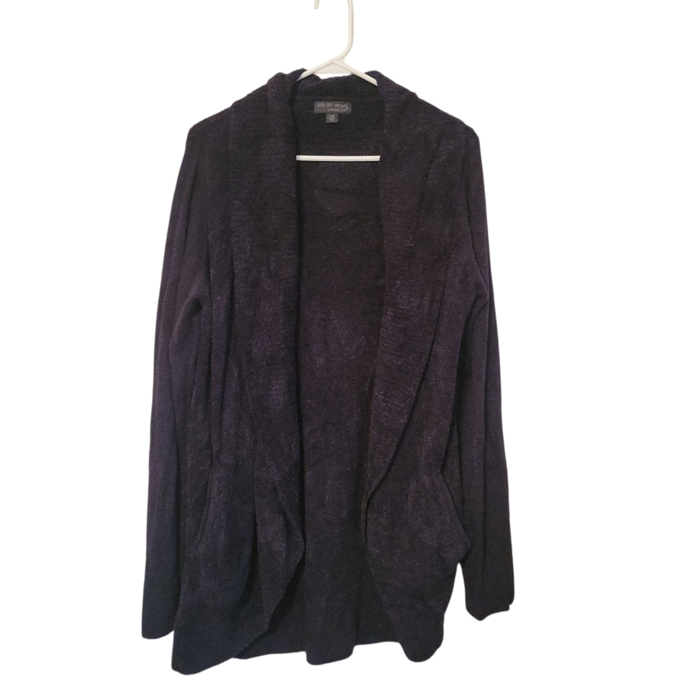 Barefoot Dreams CozyChic Lite Open Front Cardigan Black L/XL Soft Luxe - Picture 2 of 8